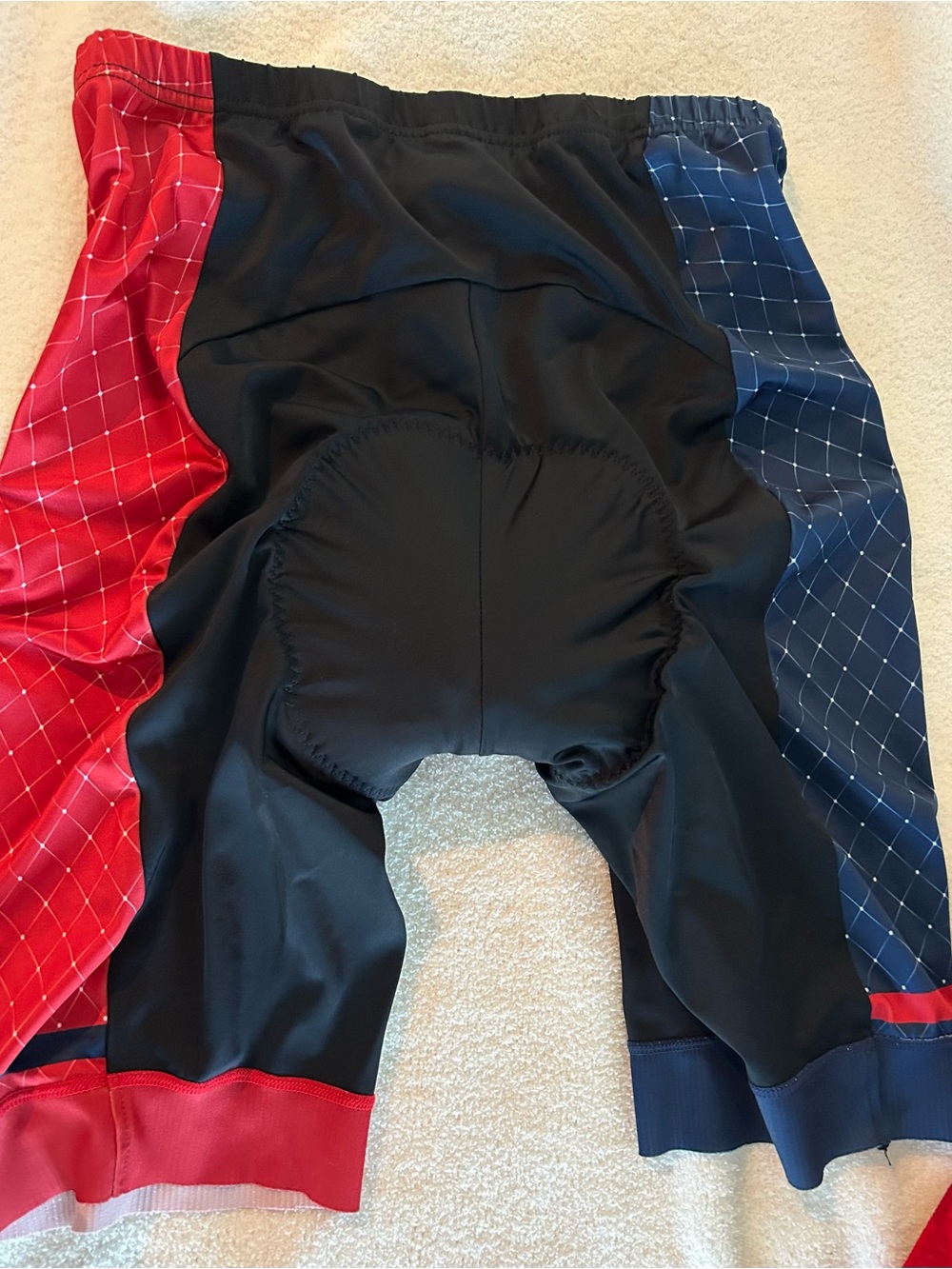 Red & Navy biking Shorts with Padded Liner